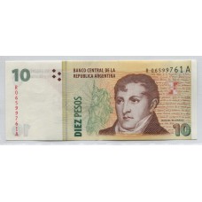 ARGENTINA COL. 782R BILLETE DE $ 10 FIRMAS DE FABREGA - DOMINGUEZ REPOSICION
